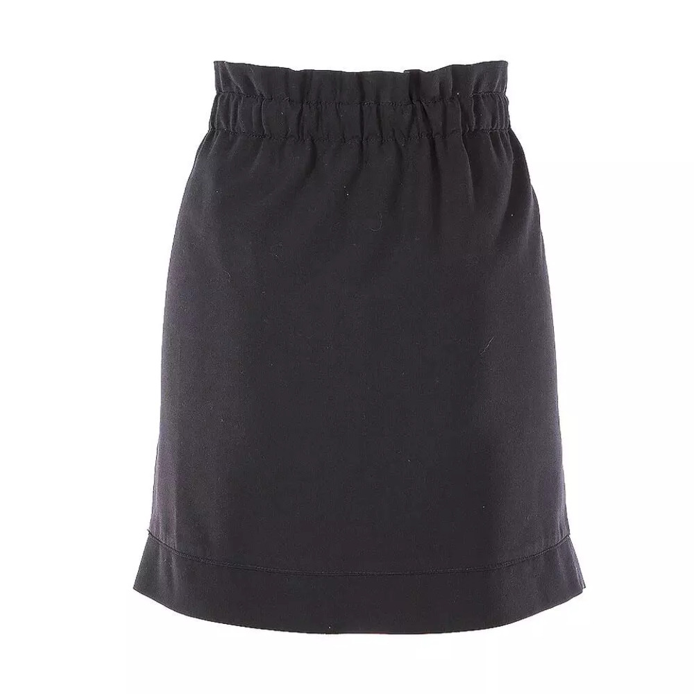 Max Studio Front Tie Drawstring Black Skirt With Big Pockets Lined Size 8 NWT - Picture 2 of 16